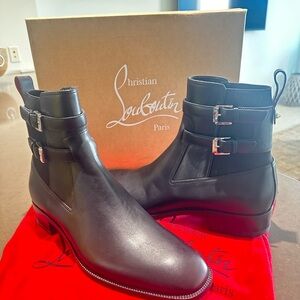Christian Louboutin Double Buckle Black Boots